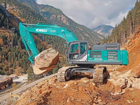 Máy xúc kobelco sk510xdlc-10 bốc xúc