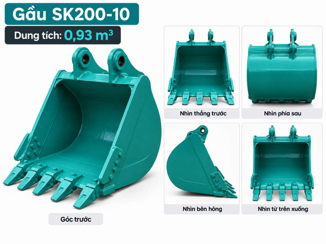 Gầu SK200-10 dung tích 0,93 m3