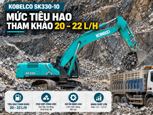 SK330 tốn bao nhiêu dầu khi làm việc tại công trường