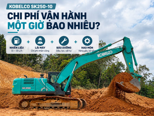 Chi phí vận hành SK250-10 tại công trường